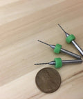 0.8mm Micro Drill Bits Set For 3D Printer Nozzle Cleaning And Extruder Maintenance, three bits next to a coin