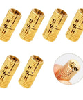 Six Pack 10 Mm Hidden Brass Hinges With 24 Screws For Concealed Cabinets And Jewelry Boxes, 180 Degree Opening, Invisible Design