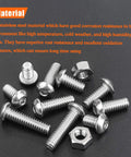 Socket cap screw set, stainless steel UNC, 65 pieces with nuts, five sizes and assorted lengths.
