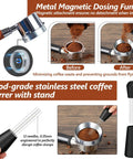 7 Piece 51mm Espresso Accessories Kit With Spring Loaded Calibrated Tamper WDT Tool Dosing Funnel 75ml Dosing Cup Double Walled