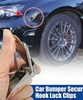 Universal Car Bumper Security Hooks With Quick Release Locks installed on car fender, showing silver tone, easy install feature