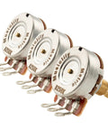 Pro HD A250Kx2 and B250K Potentiometer Set for ST PB JB Style Guitars with Brass Split Shaft and Metric M8 Thread