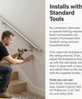 Man installing 2Ft ADA Handrail Kit For Indoor And Outdoor Stairs, 1.6 Inch Round Satin Anodized Aluminum Railing With Pivoting Brackets And ADA Wall Returns on stairs