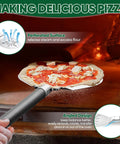 Pro-Grade 9-Inch Perforated Pizza Peel With Long Detachable Handle for Rotating and Transferring Pizzas from Oven or Grill