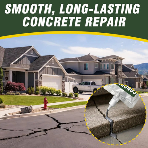 Straight Up Tough Self Leveling Concrete Crack Filler And Cement Joint Sealant For Driveways Patios Sidewalks applied on driveway cracks.