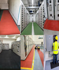 Heavy Duty High Voltage Insulating Rubber Mat For Electricians And Workshop Crews, diverse usage in industrial switchgear and workspaces.