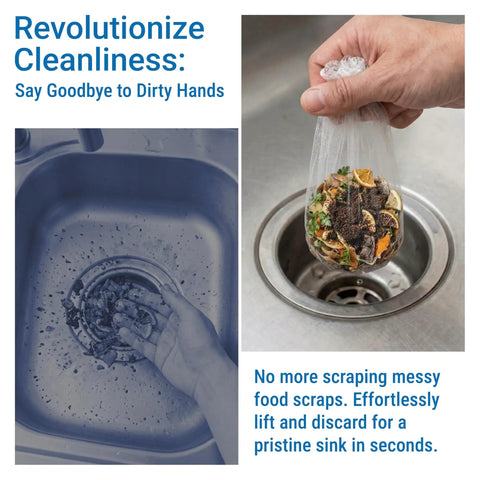 300 Pack Disposable Sink Strainer Bags Thick Premium Mesh With Easy Grip Loops Snag Hair And Kitchen Food Scraps Before Going Down Kick Pesky Pipe Clogs To The Curb