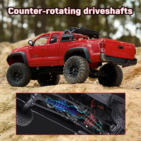 Toyota Licensed FCX24M 1 24th Scale RC Crawler Tacoma Style Rock Truck With Realistic ABS Hard Body, 4WD Off Road Traction