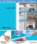 Freezer with Upgraded W11130203 shelf and liners, demonstrating cutting and cleaning on blue surface with ice cream and food items.