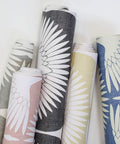 Rolls of Denim Blue Feather Flock Peel And Stick Wallpaper Removable Self Adhesive For Walls And DIY Decor No Glue Needed