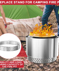 Sturdy 19.5 Inch Fire Pit Stand For Bonfire And Other 19.5 Inch Pits Stainless Steel Base Lightweight Outdoor Camping Fireplace Stand Portable Easy Fit For 1.0 And 2.0 Bonfires