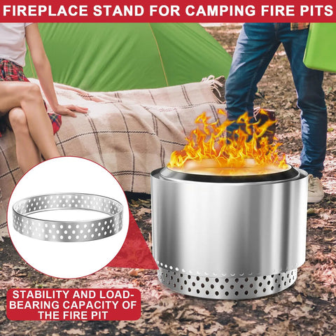 Sturdy 19.5 Inch Fire Pit Stand For Bonfire And Other 19.5 Inch Pits Stainless Steel Base Lightweight Outdoor Camping Fireplace Stand Portable Easy Fit For 1.0 And 2.0 Bonfires