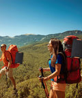 Hikers with backpacks using 2 Pack USB Solar Panel Kit 6W 5V Monocrystalline Mini Panels With USB 2.0 Port Waterproof IP67