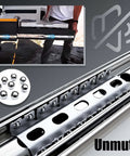 Heavy Duty Drawer Slides With Lock Full Extension Ball Bearing Runners Side Mount Rails 500mm Length Built To Last 120 Kg Capacity Cold Rolled Steel 2mm Thick Industrial Drawer Guide Kit 1 Pair side view with ball bearings and locking rail