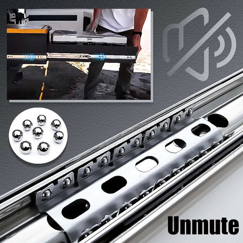 Heavy Duty Drawer Slides With Lock Full Extension Ball Bearing Runners Side Mount Rails 500mm Length Built To Last 120 Kg Capacity Cold Rolled Steel 2mm Thick Industrial Drawer Guide Kit 1 Pair side view with ball bearings and locking rail