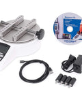 TT01 Cap Torque Tester With 100 LbFin Capacity, Adjustable Posts And Jaws, Automatic Data Output And Zeroing, First And Second Peak Detection For Slip And Breakaway Torques In Tamper Evident Closures. with cable, charger, and CD