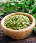 Bowl of dried oregano with fresh leaves, related to 100 Percent Organic Italian Oregano Seed Packet For Heirloom Non GMO Pollinator Friendly Plants Great For Container Gardening Guaranteed To Grow Fresh Kitchen Herbs For Your Kitchen Herb Game