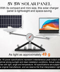 Dope Solar Charger Kit For Phones And Cameras, Portable Solar Panel For Outdoor Travel, Camping And Hiking, 5V 5W Monocrystalline Panel, Weatherproof White 1 Pack, lightweight panel on scale