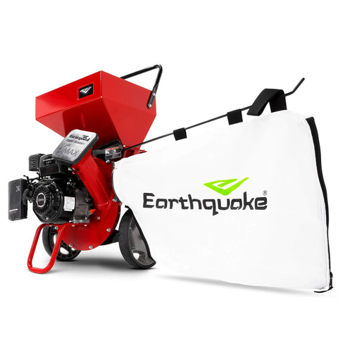 Heavy Duty 301cc Chipper Shredder With 4 Cycle Viper Engine, Dock And Lock Debris Bag, 3 Inch Max Wood Diameter, Red, Rugged Yard Mulcher