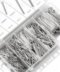 Ultimate Stainless Steel Cotter Pin Kit With 555 Pieces, Six Sizes in clear resealable storage case for garage use