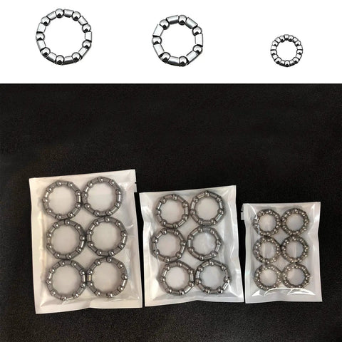 Six Piece Crank Bearing Set For Bicycle Cranks One Quarter Inch Ball Size Nine Balls Durable Replacement For Bike Repairs