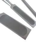 Top Tier Japanese Style Dovetail Chisel Set Built Heavy Duty With Chrome Manganese Steel Hardened To Rc Fifty Nine Sharp Blades Detail