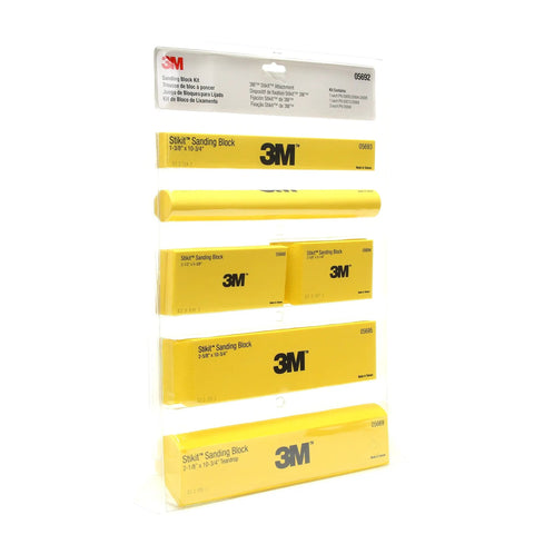Stikit Sanding Block Kit: Six Pro Grade Durable Blocks for precision hand sanding, bright yellow for visibility in packaging