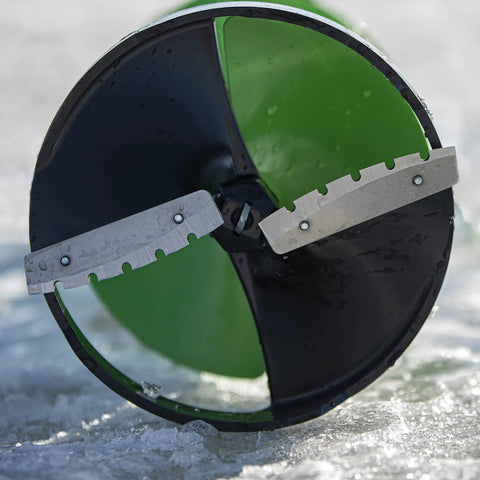 10 Inch Replacement Blade For Threaded Mount Power Tools Fits 10 Inch Models With Stainless Steel Construction visible on ice surface