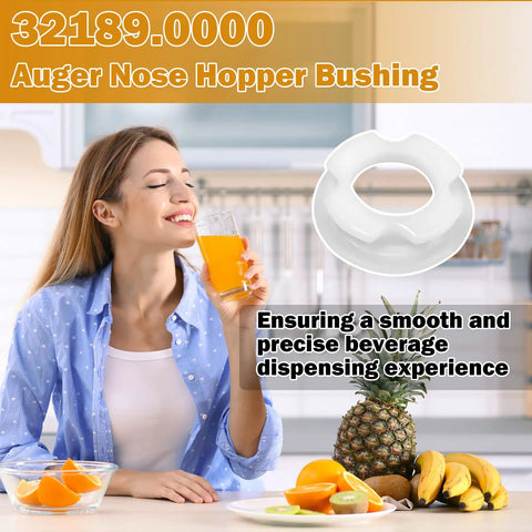 Ultra Plastic Front Auger Nose Bushing Replacement for Beverage Dispensers Hopper Assembly Fits CDS-3 ULTRA-1 ULTRA-2 ULTRA-2A white plastic bushing