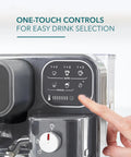 Top Shelf Hassle Free One Touch Espresso And Latte Brewer's digital control panel for easy drink selection.