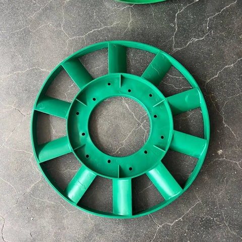 Heavy Duty Compressor Cooling Fan Replacement Impeller with Precision Molded Rotor and Balanced Hub displayed on a smooth surface.