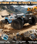 One Sixteenth Scale 4x4 Beast RC Monster Truck With 50 KPH Peak Speed 390 High Torque Motor on rocky terrain