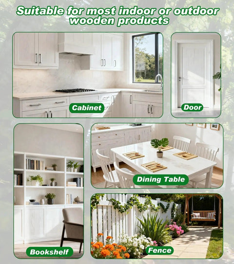 Hella Smooth White Wood Touch Up Paint Pen With An Ultra Fine Precision Brush For Super Quick Drying Scratch Repair And Peeling Fixes That Get Your Favorite Furniture Looking Dang Near New Again by various wooden items in a bright modern setting.