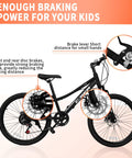 Kids Mountain Bike 20 And 24 Inch For Ages 6 To 12, 7 Speed Drivetrain, Suspension Fork, Dual Disc Brakes, Anti Slip Butyl Tires