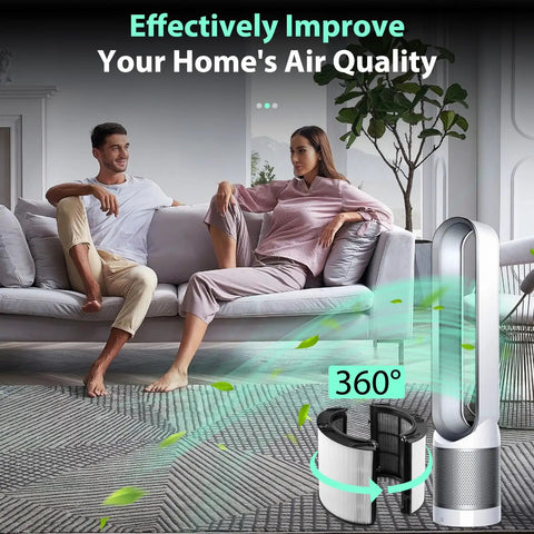 360 Degree Combi 2 In 1 HEPA And Carbon Replacement Filter For Dyson Cleaners Compatible With TP06 TP07 TP09 HP04 HP06 HP07 PH01 PH02 PH03 PH04 HP10 TP10 H13 True HEPA Replacement 1 Pack enhancing air quality in living room