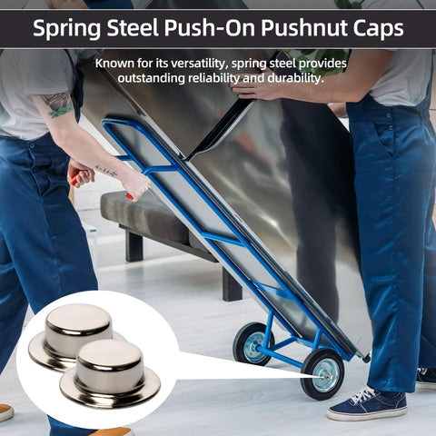 4 Pack 5/8 Push Nut Axle Caps Badass Heavy Duty Zinc Coated Steel Locking Clips To Dodge Loose Cotter Pins Tight Hammer Install For Hand Trucks And Rolling Carts on hand truck