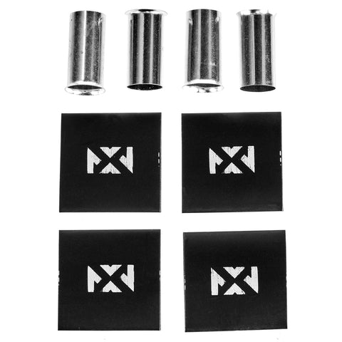 Four Pack 4 AWG Wire End Ferrules With Heat Shrink Tubing Included For Setscrew Terminals, Black Ferrules and Tubing Display