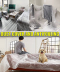 Heavy Duty 20 Pack Plastic Drop Cloths Waterproof Painting Covers Dust Proof And Rust Resistant Tarp 9x12 Feet on furniture