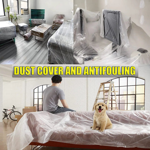 Heavy Duty 20 Pack Plastic Drop Cloths Waterproof Painting Covers Dust Proof And Rust Resistant Tarp 9x12 Feet on furniture