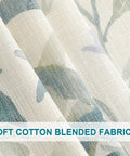 Close-up of Cozy Soft Cotton Blend Sage Green Curtains 84 Inch Length For Light Filtering Privacy Floral Print Window Drapes