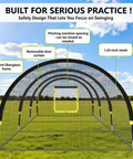 Backyard Baseball Batting Cage With 30ft By 12ft By 8ft Frame Portable Practice Net Featuring Pitching Machine Hole Durable 1.25 Inch Mesh Fiberglass Poles Iron Stakes And Carry Bag For Easy Setup And Realistic Swing Practice