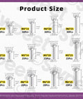 300 Pack Aluminum Rivets Set M4 M5 M6 With 10mm 14mm 20mm 25mm Lengths Brazier Head Solid Aluminum Plain Finish Universal Head Pro Grade Built To Last For Boat Repair Aircraft And Armor Builds size chart showing quantities and dimensions.