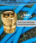 Heavy Duty Brass Garden Hose Swivel Adapter Three Quarter Inch GHT Male To Female Connector With Leak Proof Seal For RVs Garden Car Wash And More Universal Fit For Any Hose System And Quick Connection brass 360° swivel hose adapter