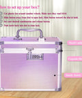 Colorful Aurora Combination Lock Box With Code For Personal Items Safe For Meds And Docs Portable Medicine Lockbox displayed open