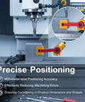 Adjustable Milling Vise Stop For CNC Mills And T Slot Tables Universal Work Stop and Part Locator shown in precision setup