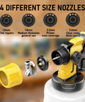 4 different nozzle sizes for the Kick Up Your Painting Game With This No Fuss Cordless Paint Sprayer, enhancing DIY finishes.
