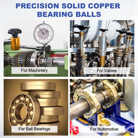 500 Pcs 2.5mm Copper Bearing Balls T2 Solid Precision Spheres For Machinery Automotive And DIY Projects Corrosion Resistant Pure Copper Balls G200 Grade For Pro Repairs. Copper bearing balls for machinery, valves, and automotive use.