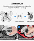 Foldable Height Extended Landing Gear For Flip Drone Accessories removal and storage illustration.