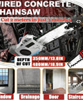 Beast Mode Electric Concrete Chainsaw For Fast Wall Cutting with depth options, showcasing construction capabilities