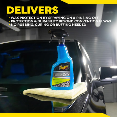 Easy Spray On Ceramic Wax For Cars With SiO2 Hybrid Barrier Technology Simple Hose And Towel Detail No Mess Quick Shine 26 Oz